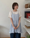 Sodel Summer Seersucker Check Sleeveless One Piece