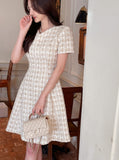 Koan Heart Neck Puff Flare Mini One Piece
