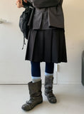 Bonfave Pleats Banding Midi Skirt