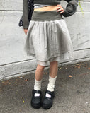 [MADE] Ruri Stripe Color Matching Banding Chiffon Double Midi Flare Skirt