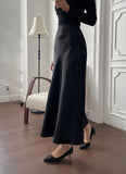 Liperon Satin Flared Banding Skirt