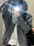 Hugo cable hood knit zip-up