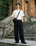 Clean One Tuck Banding Wide Slacks