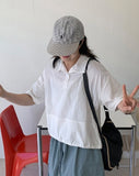 Retina color matching string nylon anorak short sleeve shirt