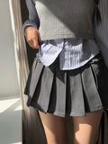 Gatti Button Frill Pleated Mini Skirt