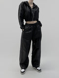 Suede Glossy Track Pants