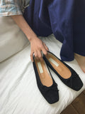 Tsumu Suede Ribbon Flat Shoes