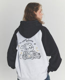 Drive Bunny Raglan Embroidered Hoodie