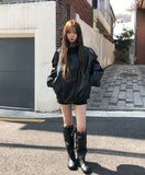 Snap Buckle Slouch Boots