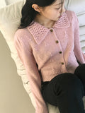 Sente Vintage Punching Flower Knit Cardigan