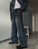 Ocean Wash Side Cut Denim Pants