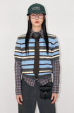 (WOOL) STRIPE HALF KNIT