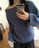 Hake Bokashi Roll-up Avant Fit Boat Neck Knit