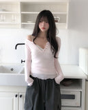 Prom Ruffle Button Long Sleeve
