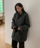 Flky Collar Quilted Half Coat