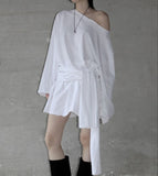 Ille One-Shoulder Knot Long T-Shirt