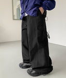 [BAONHAUS] Nylon Cargo Ribbon Bending Pants