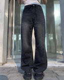 Era Star Patch Washing Damage Wide Pants