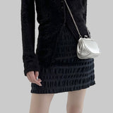 Mitten pleated mini skirt