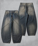 Smudge Balloon Wide Denim Pants