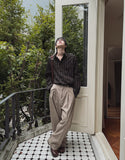 Polish pintuck wide slacks