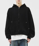 Cada Rivet Cropped Zip Hoodie