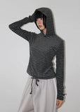 TERRY STRAP STRIPE HOODIE