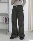 Haas Rivet Pintuck Cotton Wide Pants
