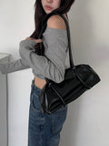 Karl Baguette Leather Shoulder Bag