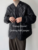 Vintage Round Quilted Half Jumper