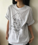 Ritsuka Dog Printing Loose Fit Short Sleeve Tee