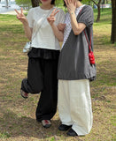 [BAONHAUS] Yuzuna Nylon String Short Frill Layered Banding Skirt Pants
