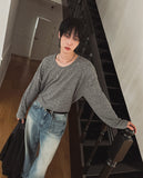 Deep Flow U-Neck Long Sleeve T-Shirt