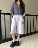 Tiken Stars and Stripes Print Banding Bermuda Pants