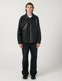 Fox Leather Overfit Single Stand Jacket Man