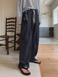 Summer Linen Stripe Banding Pants