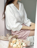 Halo Half-Open Collar Blouse