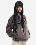 Spencer leather collar vintage work jumper