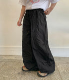 [unisex] Oako banding nylon string balloon wide pants