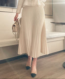 Devella Pleat Banding Long Skirt