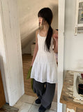 Royun Punching Layered Sleeveless Midi One Piece