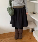 Hilton Peach Fuzz Pleated Banding Midi Skirt