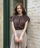 Sally Pintuck Pearl Button Tulip Blouse