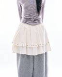 Tiered eyelet flare skirt