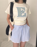 Take Check Printing Patch Short Sleeve T-Shirt