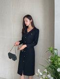 Aillo V-neck tweed one piece