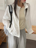 [MADE] Shanti Windbreaker Shirring Pleated Crop Long Sleeve Zip-Up