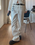 [U-BASIC] S/S White Cotton Wide Pants