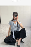 [Short Sleeve Ver.] Scott Drape Tie Blouse
