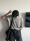 Summer Linen Ribbed Collar Knit